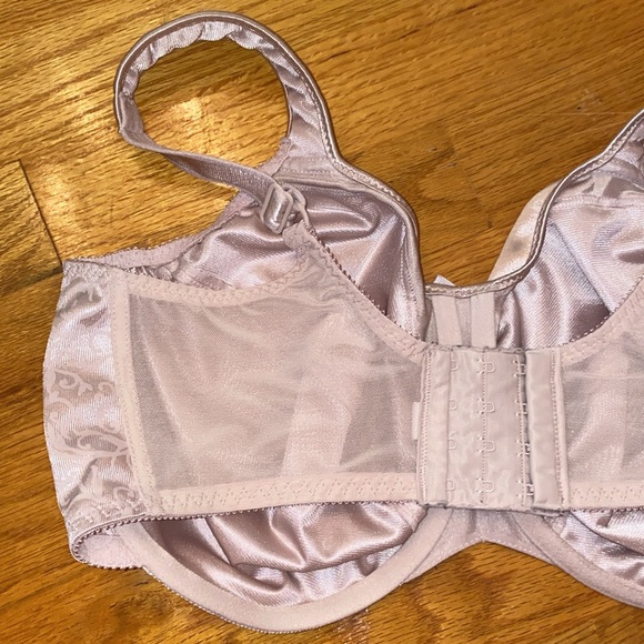 38DDD MINIMIZER Bali Underwire Satin Tracings 3562 Nude 4 Hook Wide Strap 3D 38F - Picture 5 of 12